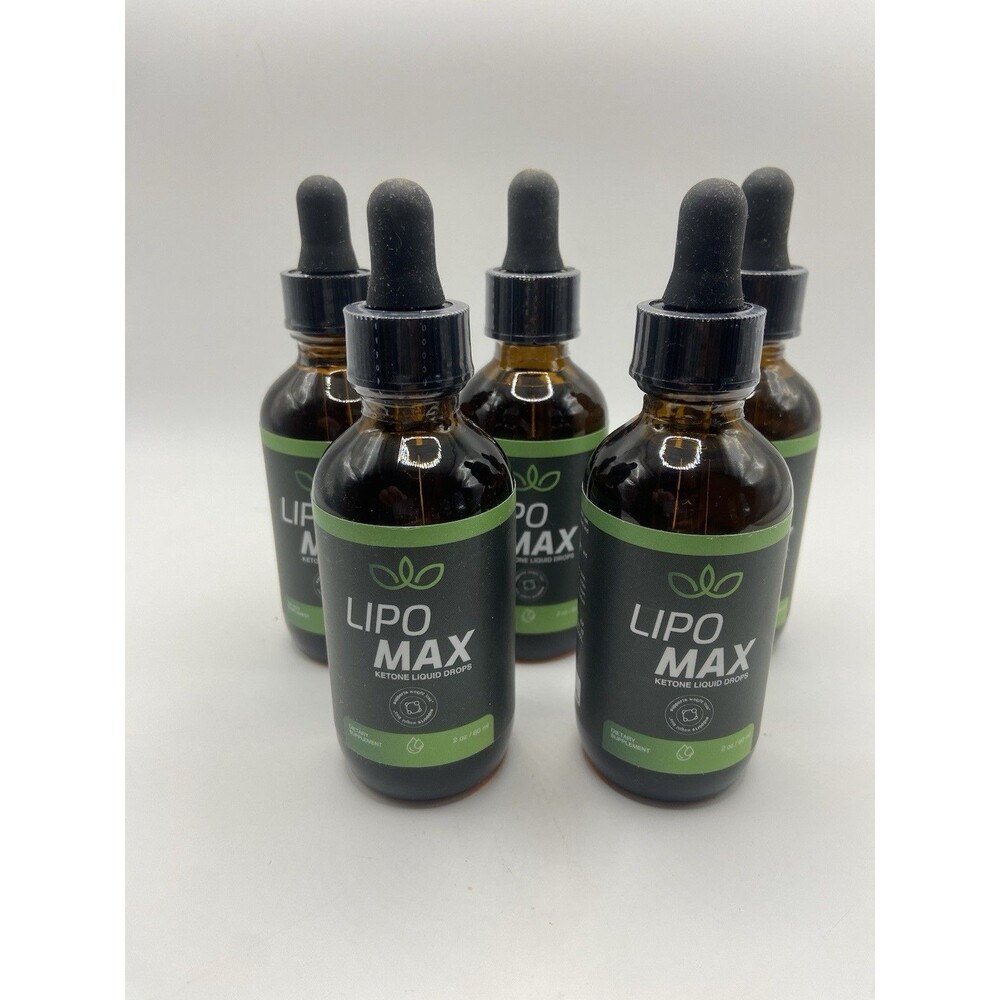 (5 Pack) Lipo Max Ketone Liquid Drops LipoMax Weight Loss Support 150 Servings